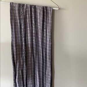 Gray, White metallic scarf